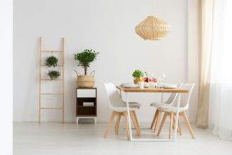 Bright minimal dining room